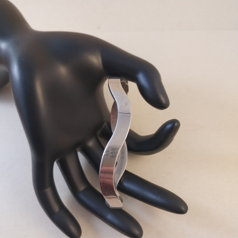 Sterling Silver Wave Bangle - Picture 2 of 14